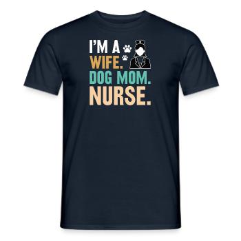Ehefrau Hundebesitzerin Krankenschwester Medizin - Männer T-Shirt - Navy - Vorne - AI Model Male 178 light (178cm)