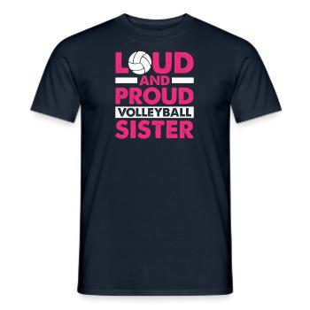 Stolze Volleyball Schwester Volleyballer Schwester - Männer T-Shirt - Navy - Vorne - AI Model Male 178 light (178cm)
