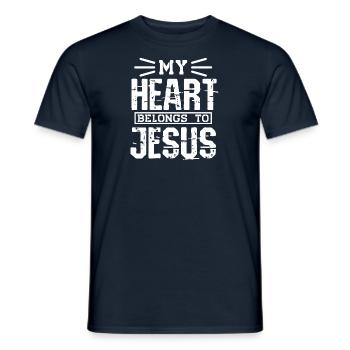 Christianity Jesus Religion Faith Cross Prayer - Men's T-Shirt - navy - Front - AI Model Male 178 light (178cm)