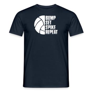 Volleyball volley servir joueur de volley-ball - T-shirt homme - marine - Devant - AI Model Male 178 light (178cm)