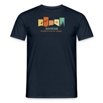Hikers Backpackers Adventure Hiking Explorers - Men's T-Shirt - navy - Front - AI Model Male 178 light (178cm)