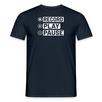 Vinyl Musiker Retro Musik Vinyl Vintage Musizieren - Männer T-Shirt - Navy - Vorne - AI Model Male 178 light (178cm)