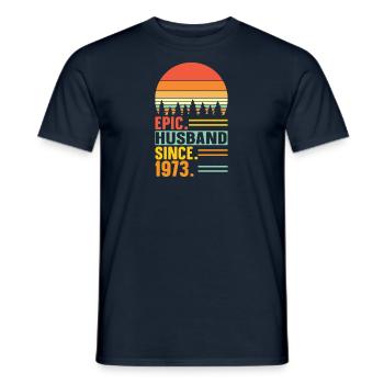 Best Husband Since 1973 - Anniversary Gift - Men's T-Shirt - navy - Front - AI Model Male 178 light (178cm)