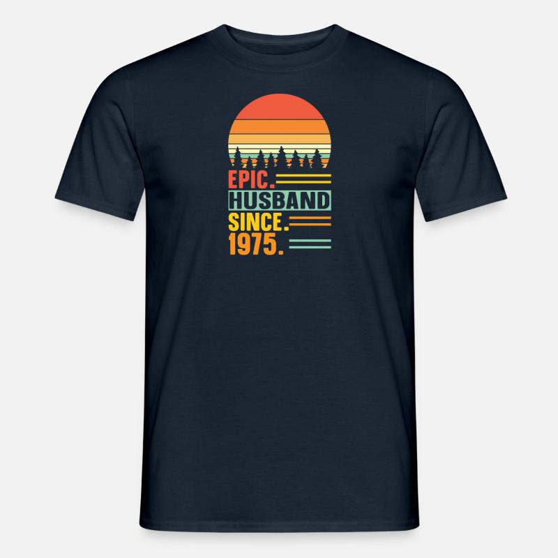 Bester Ehemann seit 1975 - Jahrestag Geschenk - Männer T-Shirt - Navy