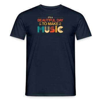 Vinyl Musiker Retro Musik Vinyl Vintage Musizieren - Männer T-Shirt - Navy - Vorne - AI Model Male 178 light (178cm)