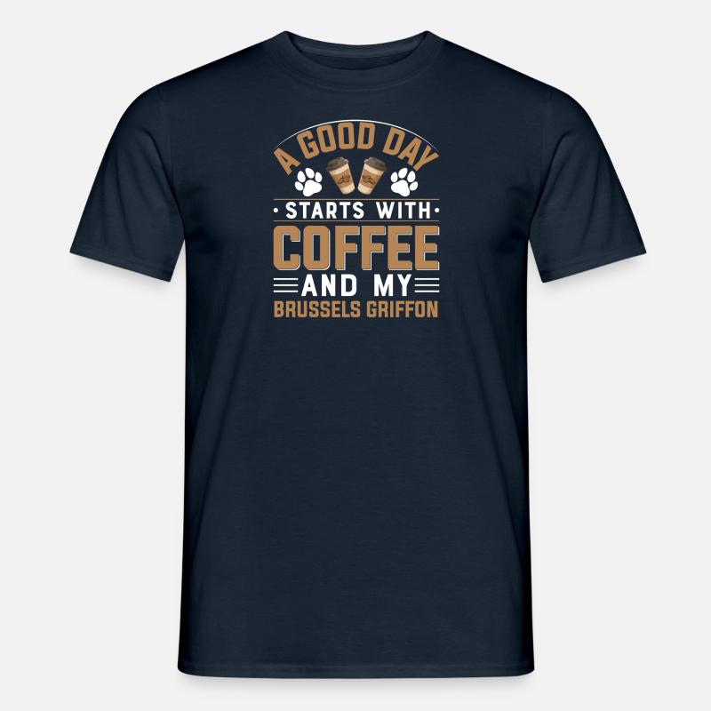 Brüssel Griffon Brüsseler Hunderasse Kaffee - Männer T-Shirt - Navy