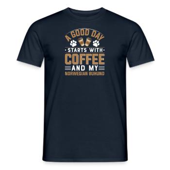 Norwegian Buund Coffee Buund Boire de la patte de caféine - T-shirt homme - marine - Devant - AI Model Male 178 light (178cm)