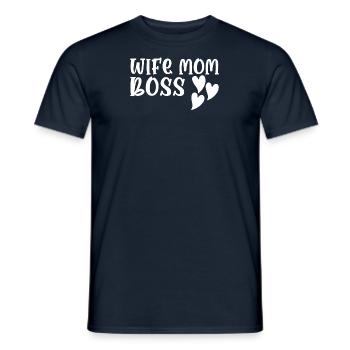 Mère Épouse Boss Fête des mères Meilleure maman Chef - T-shirt homme - marine - Devant - AI Model Male 178 light (178cm)