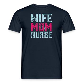 femme mère infirmière maman médecine - T-shirt homme - marine - Devant - AI Model Male 178 light (178cm)