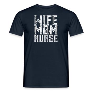 femme mère infirmière maman médecine - T-shirt homme - marine - Devant - AI Model Male 178 light (178cm)