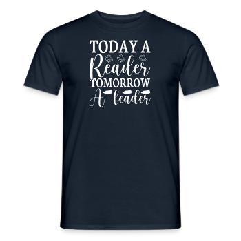 Read books Bookworm - Men's T-Shirt - navy - Front - AI Model Male 178 light (178cm)
