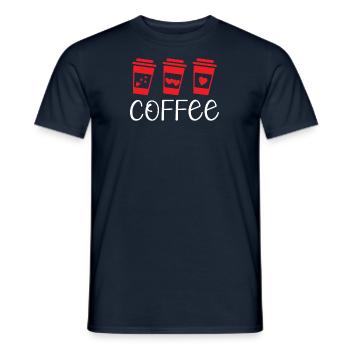 Kaffee Sarkasmus Freunde Glück Freude Cappuccino - Männer T-Shirt - Navy - Vorne - AI Model Male 178 light (178cm)