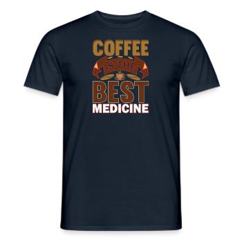 Café Sarcasme Amis Bonheur Joie Cappuccino - T-shirt homme - marine - Devant - AI Model Male 178 light (178cm)