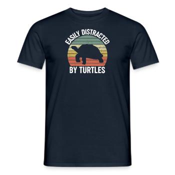 I like turtles sea turtle pet - Men's T-Shirt - navy - Front - AI Model Male 178 light (178cm)