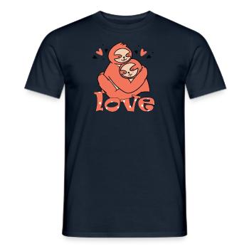 J’aime ma chérie paresseuse Amour Saint-Valentin - T-shirt homme - marine - Devant - AI Model Male 178 light (178cm)