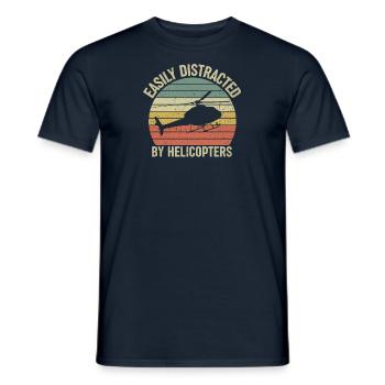Helicopter Helicopter Pilot Helicopter Heli - Men's T-Shirt - navy - Front - AI Model Male 178 light (178cm)