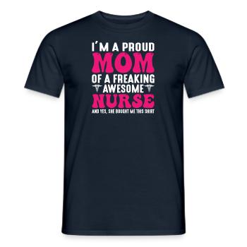 Maman de l’infirmière fille de l’infirmière - T-shirt homme - marine - Devant - AI Model Male 178 light (178cm)