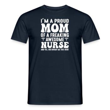 Maman de l’infirmière fille de l’infirmière - T-shirt homme - marine - Devant - AI Model Male 178 light (178cm)