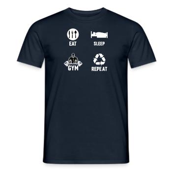Fitness Muscle Squats Soulevé de terre Sport d’athlète - T-shirt homme - marine - Devant - AI Model Male 178 light (178cm)