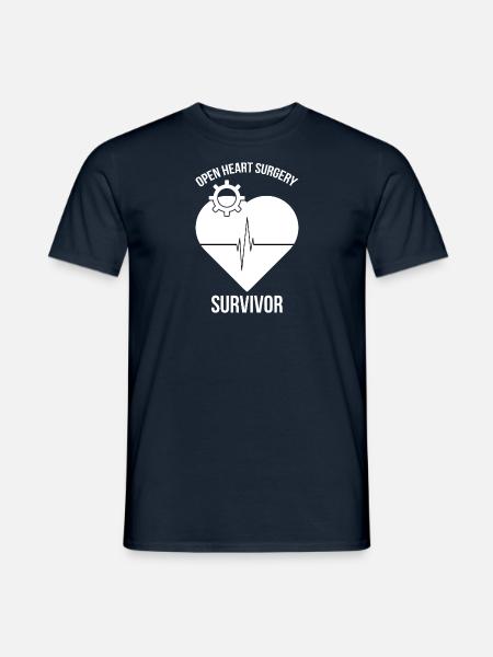 Herzinfarkt Herzoperation Herzkrank Bypass - Männer T-Shirt - Navy