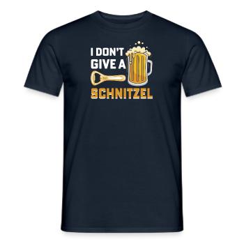 I DONT GIVE A SCHNITZEL Bier Trinken Saufen Bayern - Männer T-Shirt - Navy - Vorne - AI Model Male 178 light (178cm)