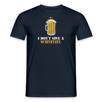 I DONT GIVE A SCHNITZEL Bier Trinken Saufen Bayern - Männer T-Shirt - Navy - Vorne - AI Model Male 178 light (178cm)