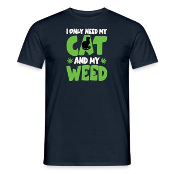 Chats et mauvaises herbes Cadeaux de chats et de stoner d’herbe - T-shirt homme - marine - Devant - AI Model Male 178 light (178cm)