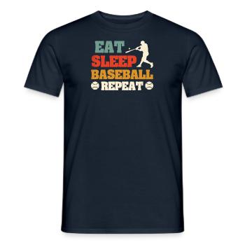 Baseball Heartbeat Player Pulse Frequency Sports - Men's T-Shirt - navy - Front - AI Model Male 178 light (178cm)
