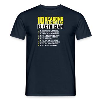 Électricien Génie électrique Pinces isolantes Electronique - T-shirt homme - marine - Devant - AI Model Male 178 light (178cm)