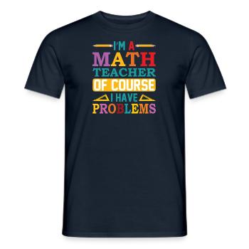 Professeur de mathématiques Formule mathématique Professeur de géométrie - T-shirt homme - marine - Devant - AI Model Male 178 light (178cm)