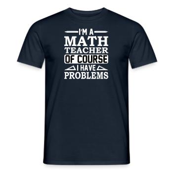 Professeur de mathématiques Formule mathématique Professeur de géométrie - T-shirt homme - marine - Devant - AI Model Male 178 light (178cm)