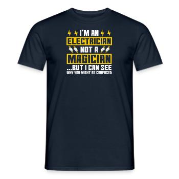 Électricien Génie électrique Pinces isolantes Electronique - T-shirt homme - marine - Devant - AI Model Male 178 light (178cm)