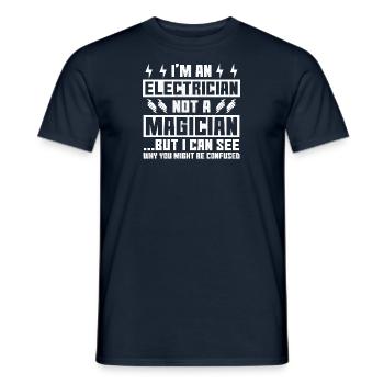 Électricien Génie électrique Pinces isolantes Electronique - T-shirt homme - marine - Devant - AI Model Male 178 light (178cm)