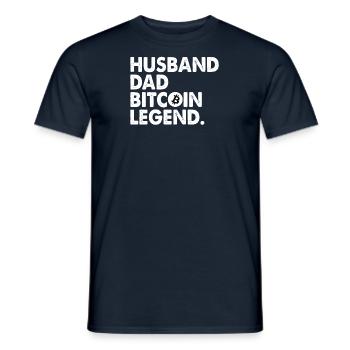 Bitcoin Père | Cadeau pour un investisseur crypto - T-shirt homme - marine - Devant - AI Model Male 178 light (178cm)