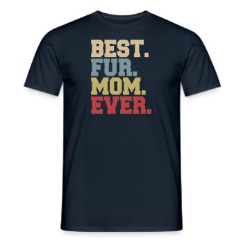 Fell mama Hundemama und Hundepfote - Männer T-Shirt - Navy - Vorne - AI Model Male 178 light (178cm)