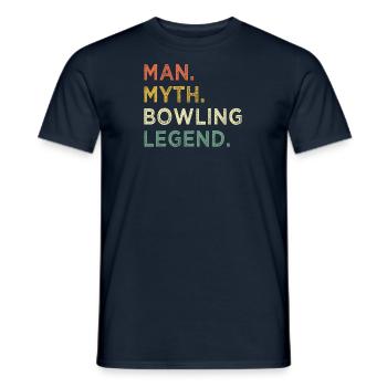 Bowling Cone Spareball Pins Ball Strike - Men's T-Shirt - navy - Front - AI Model Male 178 light (178cm)