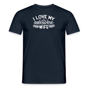 Crazy Wife Husband Gift Funny - Men's T-Shirt - navy - Front - AI Model Male 178 light (178cm)