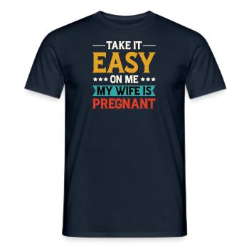 Pregnant Wife Funny Gift Funny - Men's T-Shirt - navy - Front - AI Model Male 178 light (178cm)