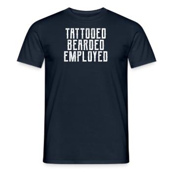 Bärtig Tätowiert Angestellt | Bart Tattoo Tattoos - Männer T-Shirt - Navy - Vorne - AI Model Male 178 light (178cm)