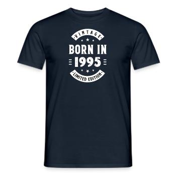 1995 - Year of construction 1995 - Born 1995 - Men's T-Shirt - navy - Front - AI Model Male 178 light (178cm)