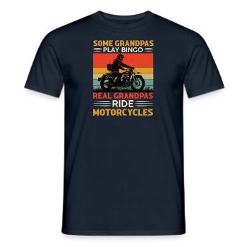 MOTORRAD OPA! COOLE OPAS FAHREN MOTORRAD! - Männer T-Shirt - Navy - Vorne - AI Model Male 178 light (178cm)