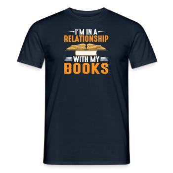 Livres de lecture Rat de bibliothèque Littérature Lecteur fréquent Livre - T-shirt homme - marine - Devant - AI Model Male 178 light (178cm)