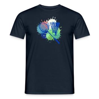 Badminton, Badminton, Graffiti, Peinture, Coloré - T-shirt homme - marine - Devant - AI Model Male 178 light (178cm)