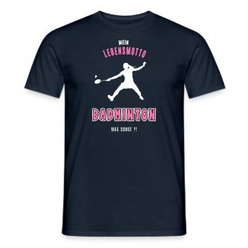 Badminton Badmintonerin Spielerin Badmintonspiel - Männer T-Shirt - Navy - Vorne - AI Model Male 178 light (178cm)