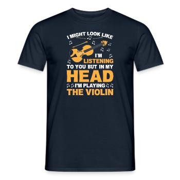 Drôle de violoniste Instrumentiste - T-shirt homme - marine - Devant - AI Model Male 178 light (178cm)