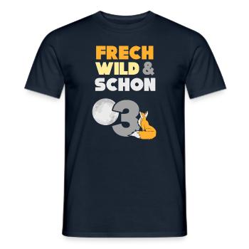 3 Jahre Geburtstag Junge Mädchen Fuchs - Männer T-Shirt - Navy - Vorne - AI Model Male 178 light (178cm)