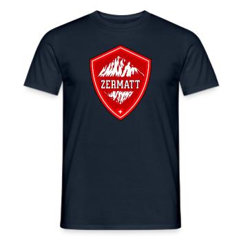 Zermatt Switzerland Flag Mountains - Men's T-Shirt - navy - Front - AI Model Male 178 light (178cm)