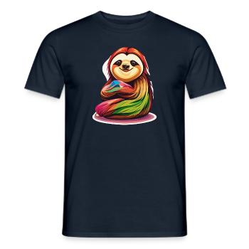 Cuddly Sloth - Men's T-Shirt - navy - Front - AI Model Male 178 light (178cm)