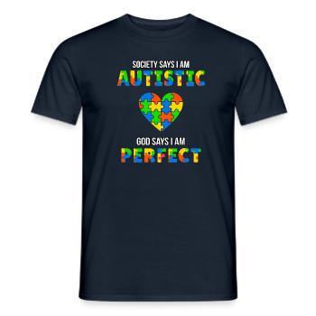 Autismus Spruch süß Autism Autist Asperger Syndrom - Männer T-Shirt - Navy - Vorne - AI Model Male 178 light (178cm)