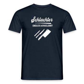 Schlachter Endlich Ausgelernt Lehrling Azubi Lehre - Männer T-Shirt - Navy - Vorne - AI Model Male 178 light (178cm)